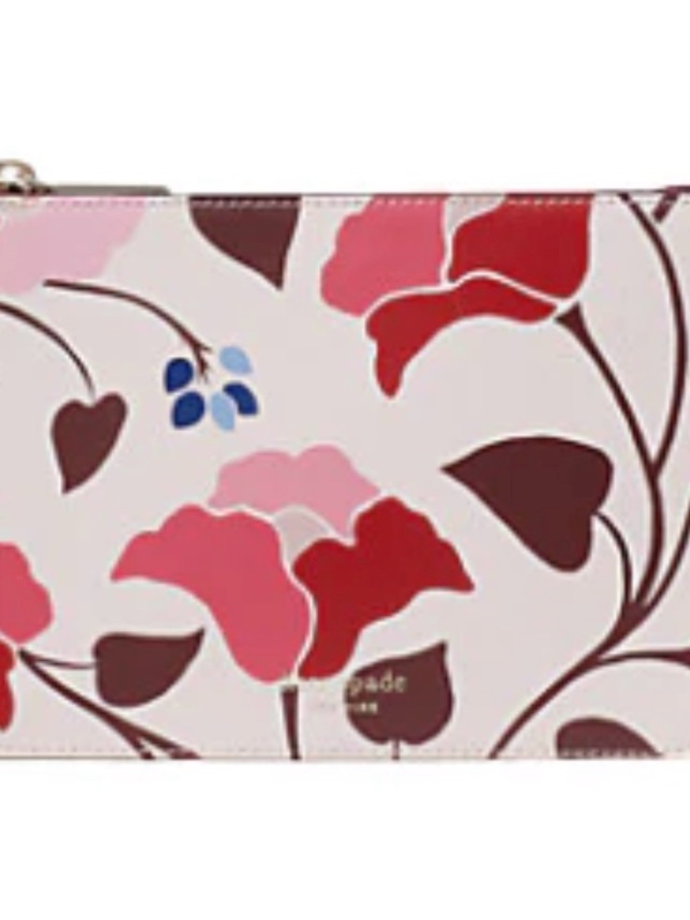 kate spade Floral Zip Pouch in Pink and Red